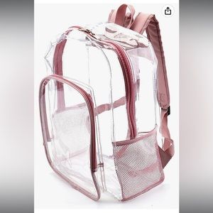 Brand New Transparent and Rose Gold (Pink) Backpack